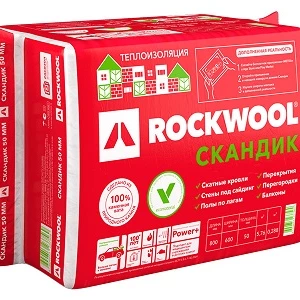 Утеплитель Роквул Лайт Баттс СКАНДИК 800х600х50 мм