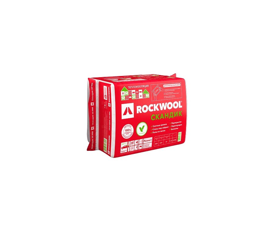 Утеплитель Роквул Лайт Баттс СКАНДИК 800х600х50 мм