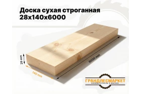 фото товара Доска сухая строганная 28х140х6000