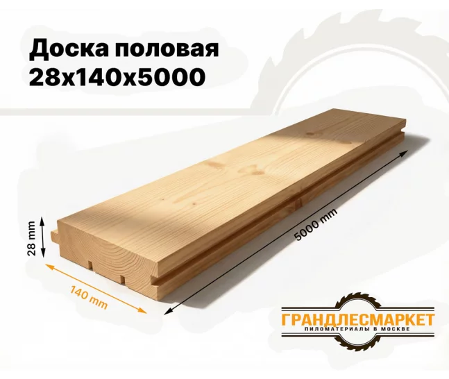 Доска половая 28х140х5000